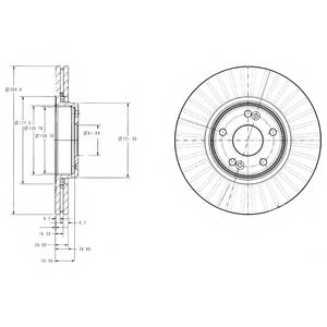 DELPHI BG3688 Гальмівний диск