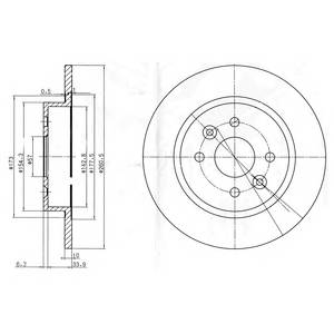 DELPHI BG3804 Тормозной диск