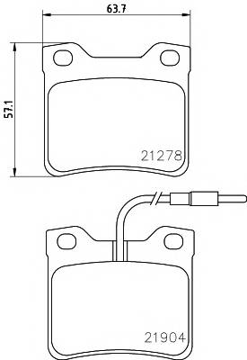 HELLA 8DB 355 008-171 Комплект тормозных колодок,