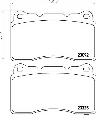 HELLA 8DB 355 006-601 Комплект тормозных колодок,