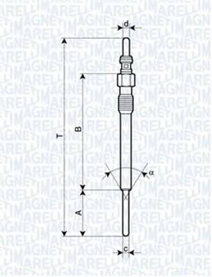 MAGNETI MARELLI 062900090304 Свічка розжарювання