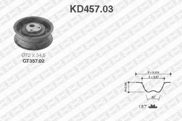 SNR KD457.03 Комплект ременя ГРМ