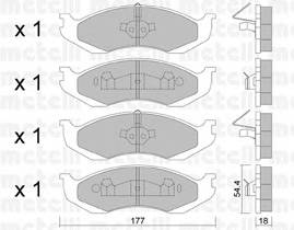 METELLI 22-0218-0 Комплект гальмівних колодок,