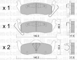 METELLI 22-0720-0 Комплект тормозных колодок,