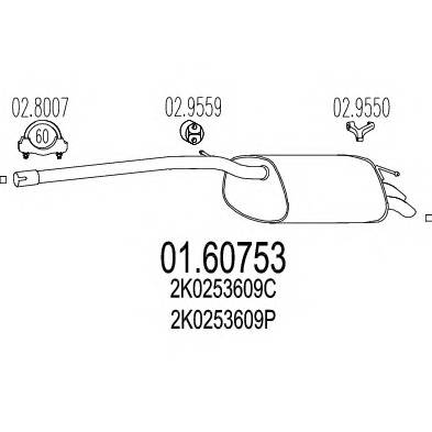 MTS 01.60753 Глушник вихлопних газів