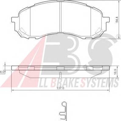 A.B.S. 37443 Комплект тормозных колодок,