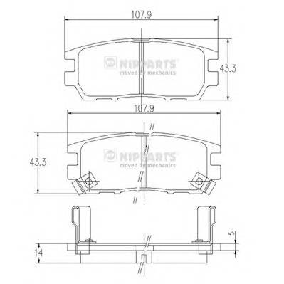 NIPPARTS J3615005 Комплект гальмівних колодок,