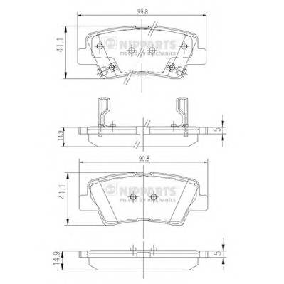 NIPPARTS N3610311 Комплект гальмівних колодок,