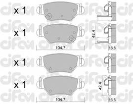 CIFAM 822-259-0 Комплект тормозных колодок,