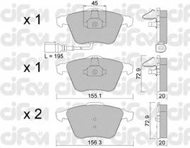 CIFAM 822-549-4 Комплект тормозных колодок,