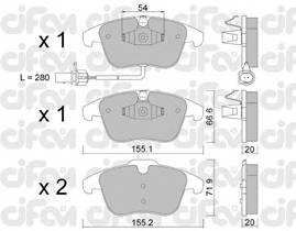 CIFAM 822-675-2 Комплект гальмівних колодок,