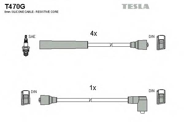 TESLA T470G Комплект проводов зажигания