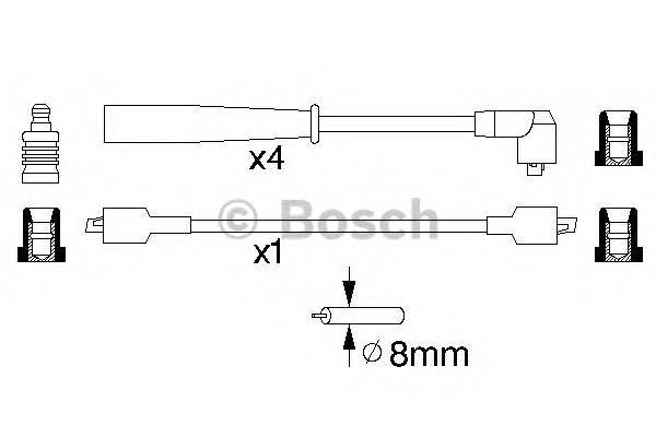 BOSCH 0 986 356 774 Комплект проводов зажигания