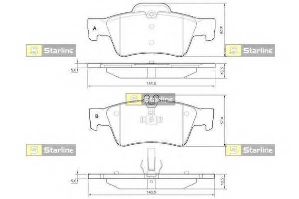 STARLINE BD S827P Гальмiвнi колодки, к-кт.