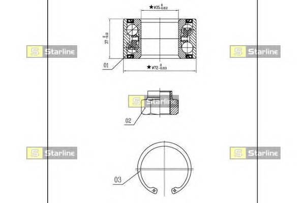 STARLINE LO 00882 Пiдшипник ступицi колеса