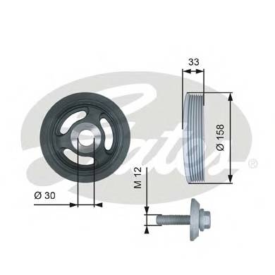 GATES TVD1061A Ременный шкив, коленчатый