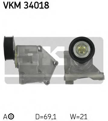 SKF VKM 34018 Натяжний ролик, полікліновий