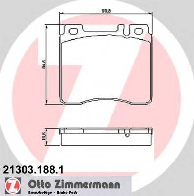 ZIMMERMANN 21303.188.1 Комплект тормозных колодок,