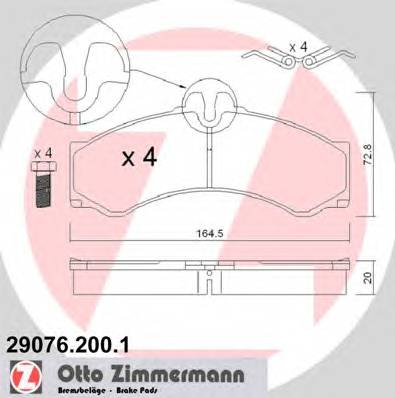 ZIMMERMANN 29076.200.1 Комплект тормозных колодок,