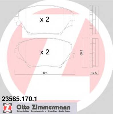 ZIMMERMANN 23585.170.1 Комплект тормозных колодок,