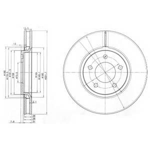 DELPHI BG3716 Тормозной диск