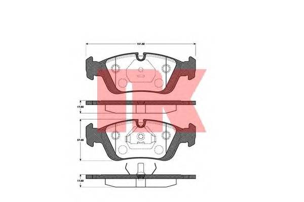 NK 221510 Комплект гальмівних колодок,