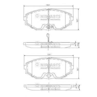 NIPPARTS J3601074 Комплект гальмівних колодок,