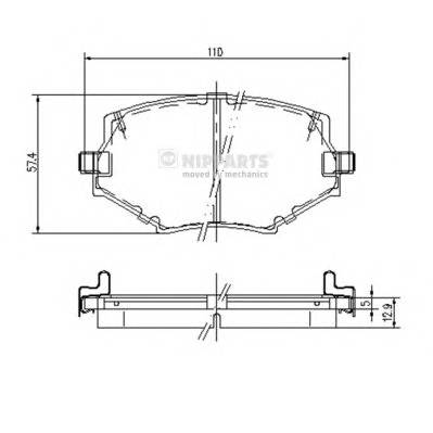 NIPPARTS J3603044 Комплект гальмівних колодок,