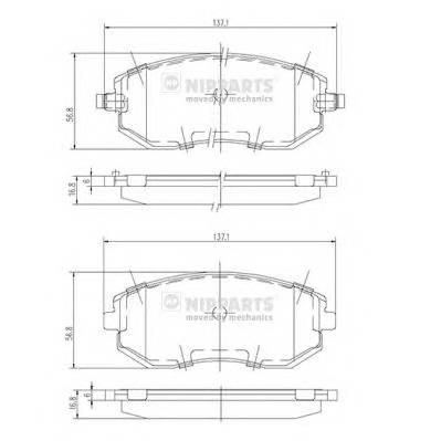 NIPPARTS J3607015 Комплект гальмівних колодок,