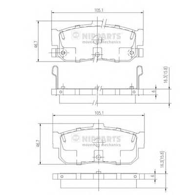 NIPPARTS J3611034 Комплект тормозных колодок,