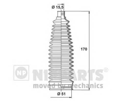 NIPPARTS N2843024 Комплект пылника, рулевое