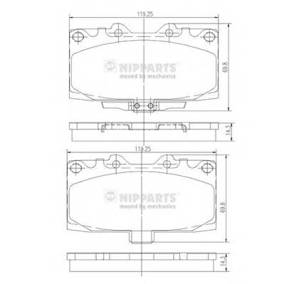 NIPPARTS N3607022 Комплект гальмівних колодок,