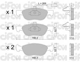 CIFAM 822-082-0 Комплект гальмівних колодок,