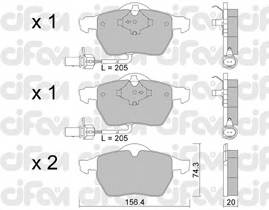 CIFAM 822-314-0 Комплект гальмівних колодок,