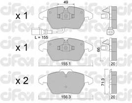 CIFAM 822-548-0 Комплект гальмівних колодок,