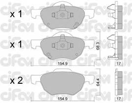 CIFAM 822-730-0 Комплект гальмівних колодок,