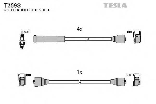 TESLA T359S Комплект проводов зажигания