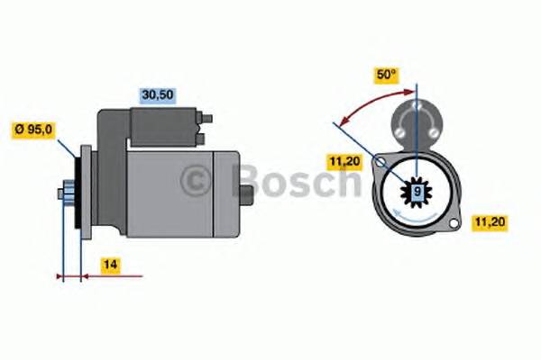 BOSCH 0 986 016 031 Стартер