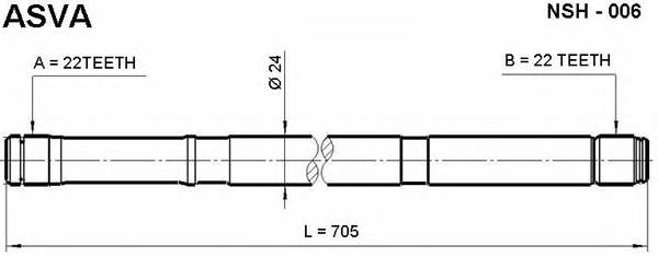 ASVA NSH006 ÏÎËÓÎÑÜ ÏÐÀÂÀß 22X705X22