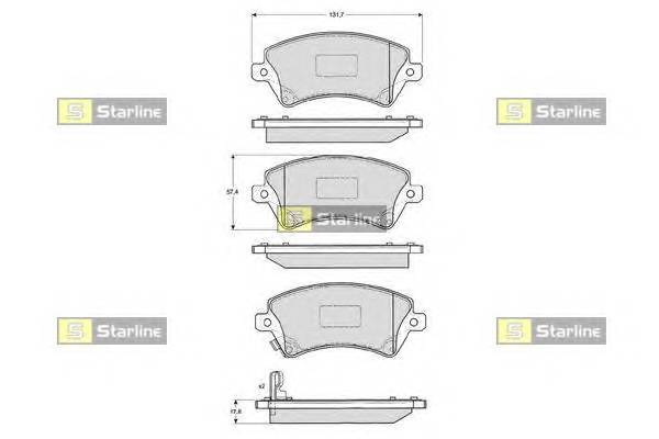 STARLINE BD S838P Гальмiвнi колодки, к-кт.