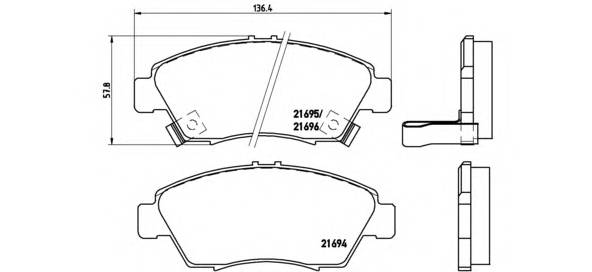 BREMBO P 28 023 Комплект тормозных колодок,