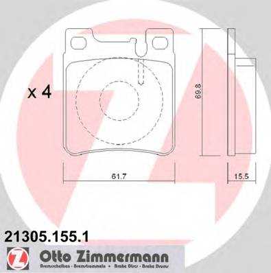 ZIMMERMANN 21305.155.1 Комплект тормозных колодок,