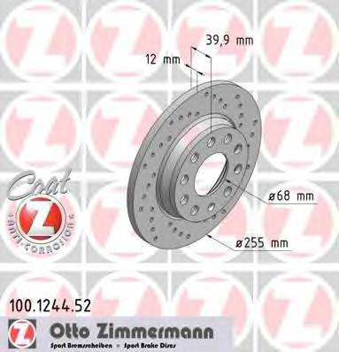 ZIMMERMANN 100.1244.52 Тормозной диск