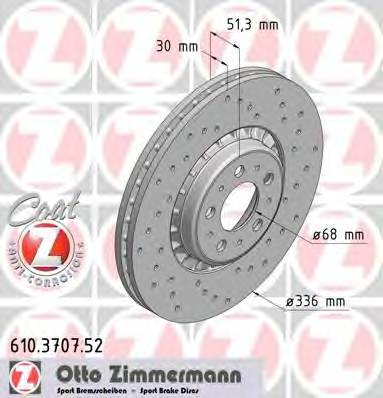 ZIMMERMANN 610.3707.52 Гальмівний диск