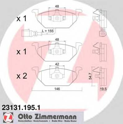 ZIMMERMANN 23131.195.1 Комплект тормозных колодок,