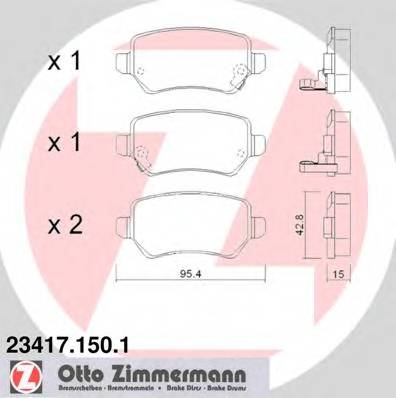 ZIMMERMANN 23417.150.1 Комплект гальмівних колодок,