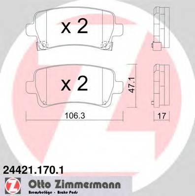 ZIMMERMANN 24421.170.1 Комплект тормозных колодок,