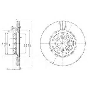 DELPHI BG3657 Тормозной диск