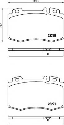 HELLA 8DB 355 010-101 Комплект гальмівних колодок,