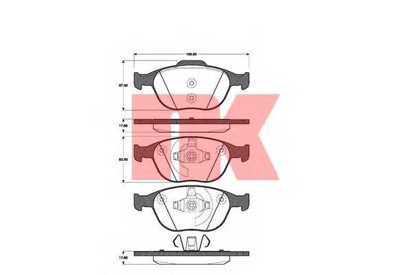 NK 222560 Комплект тормозных колодок,